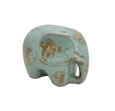ELEFANTINO AZZURRO ANTICO CERAMICA H17,5