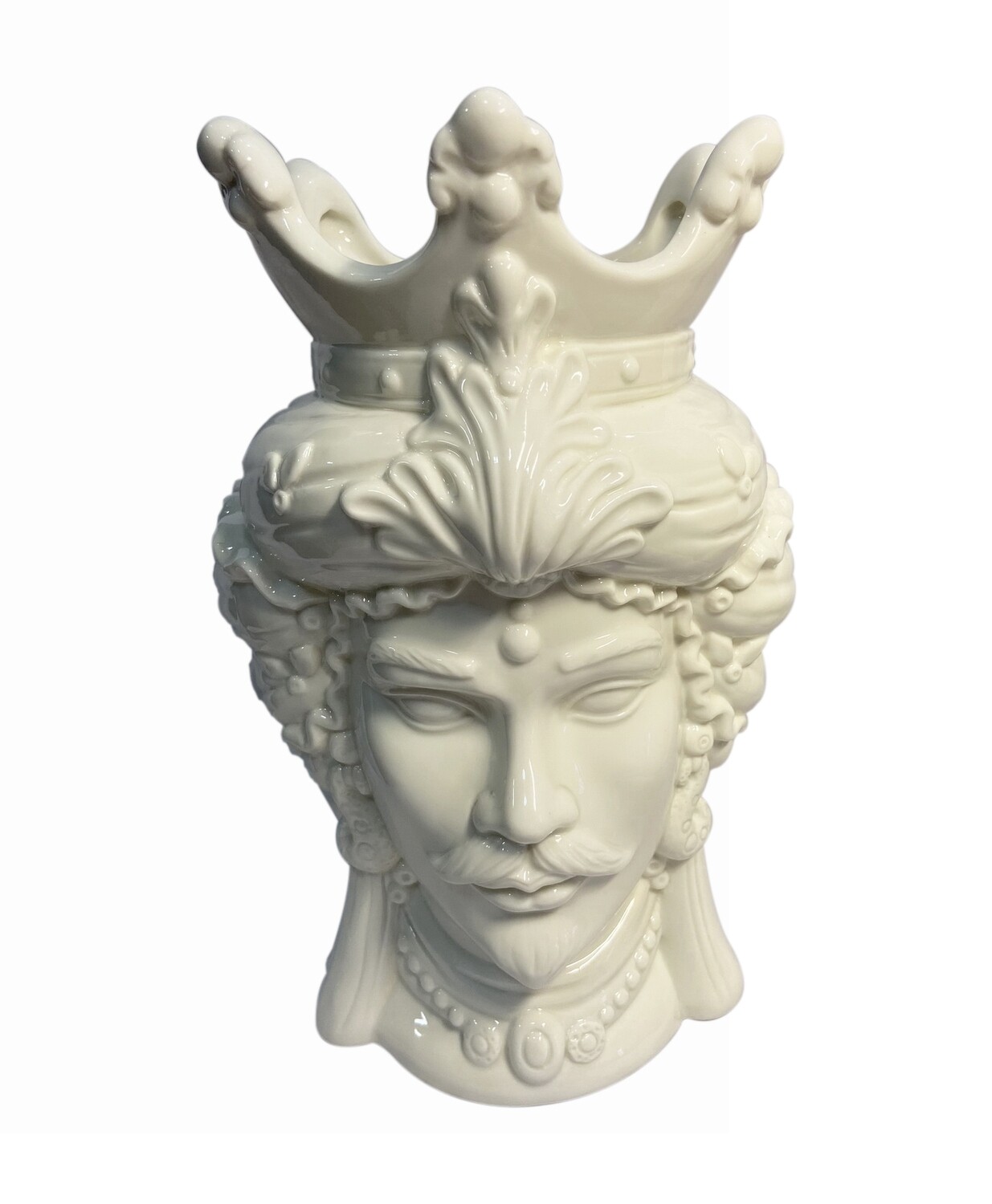 TESTA DI MORO CERAMICA BIANCA UOMO H29,5