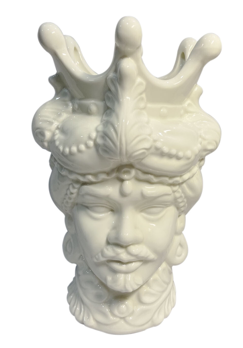 TESTA DI MORO CERAMICA BIANCA UOMO H26