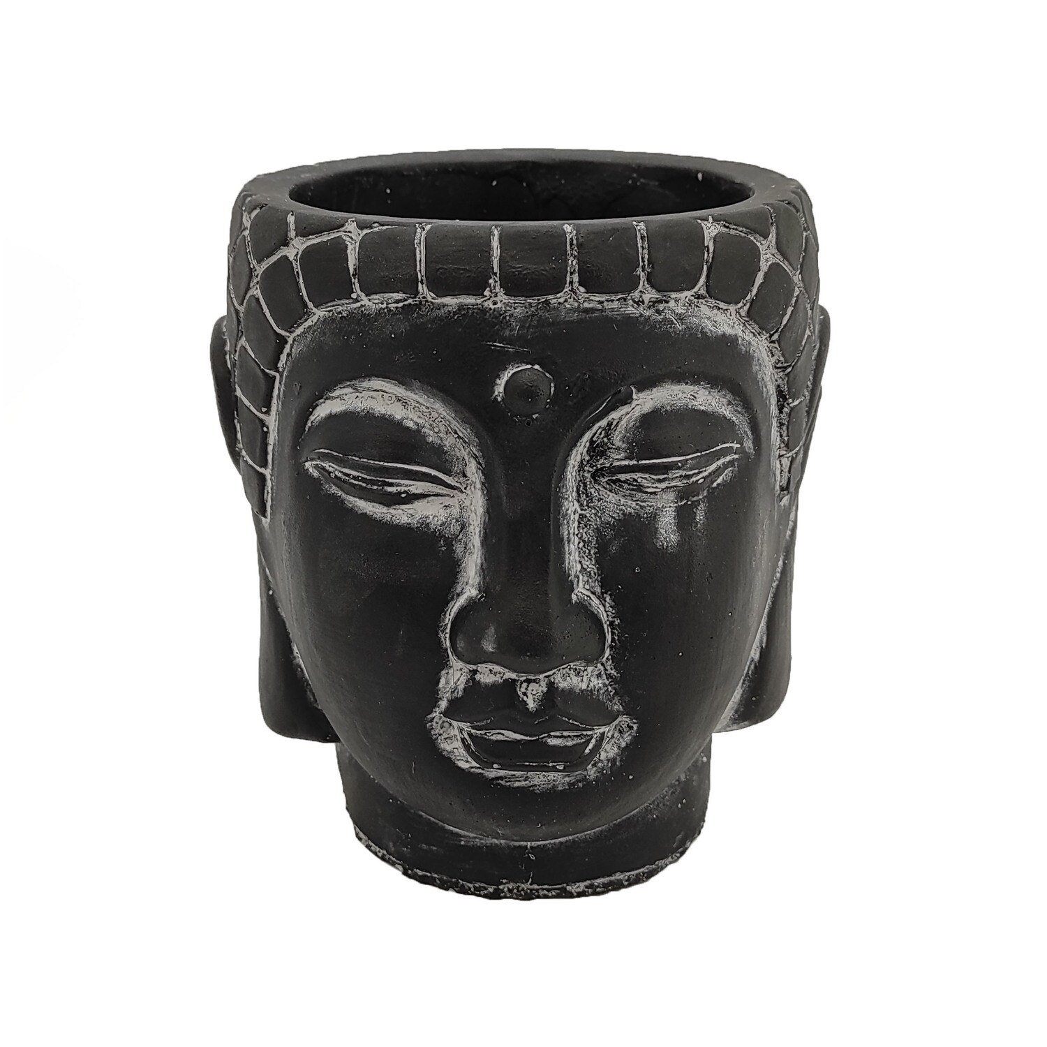 TESTA BUDDHA NERA RIALZATA D17,5 H20