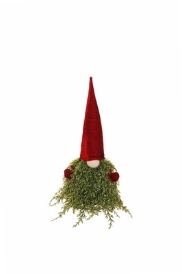 GNOMO DI CIPRESSO GHIACCIATO 37 CM ROSSO