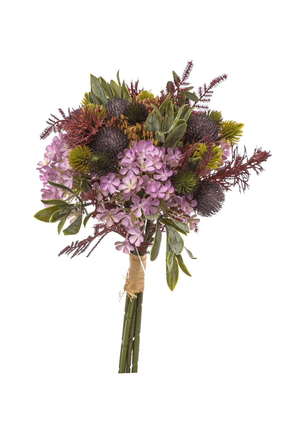 BOUQUET ESOTICO CON MIOSOTIS H34CM ROSA