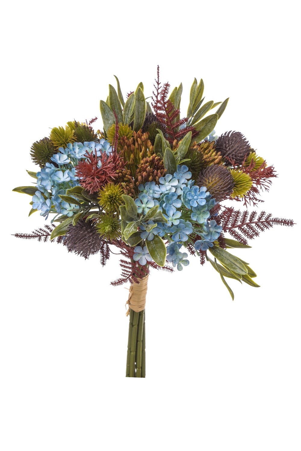 BOUQUET ESOTICO CON MIOSOTIS H34CM BLU