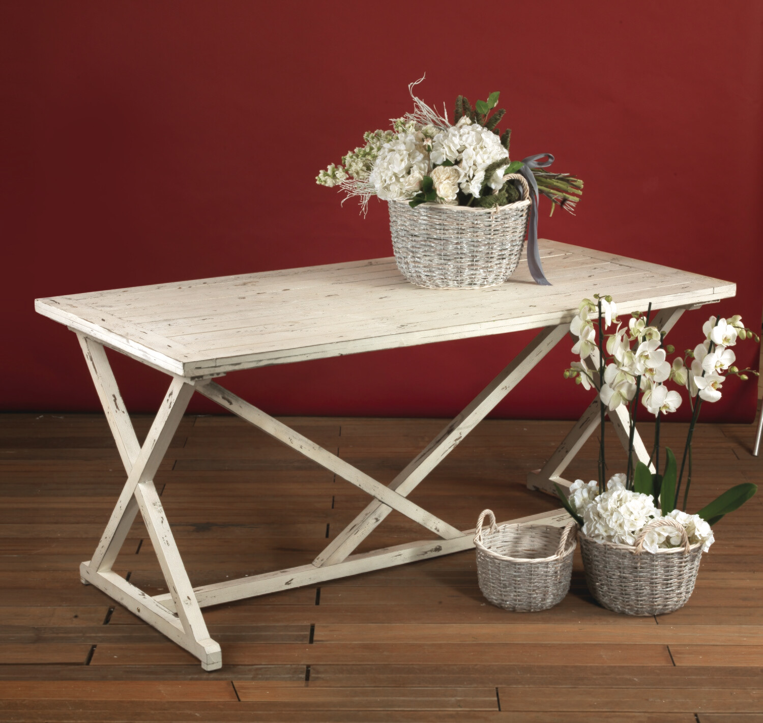 TAVOLO LEGNO BIANCO 150X60H78