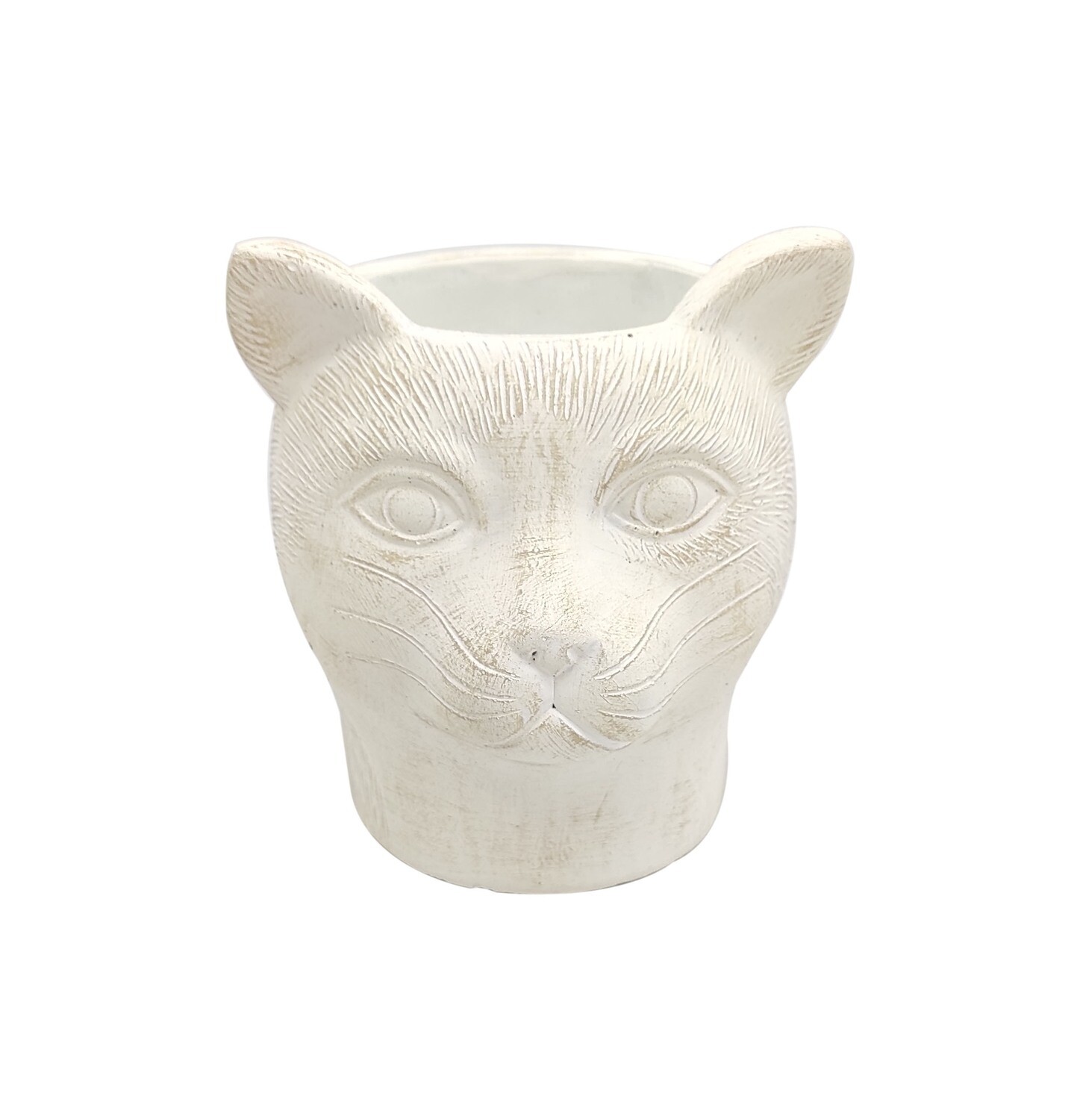 TESTA GATTO BIANCA 18,5X16,5 H19