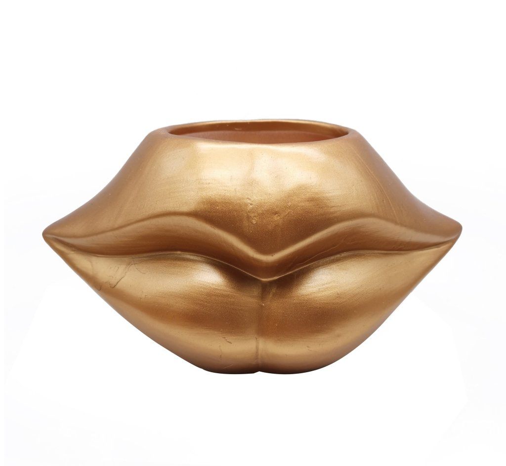 VASO LABBRA ORO CERAMICA 21X12 H11