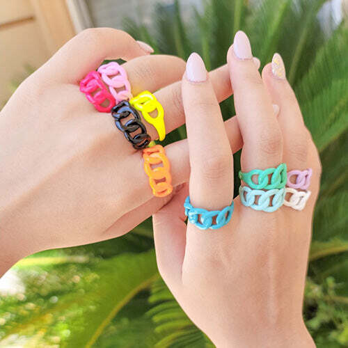 Maya J Wide Enamel Curb Ring