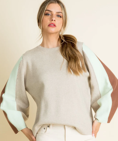 THML Colorblock Sleeve Sweater