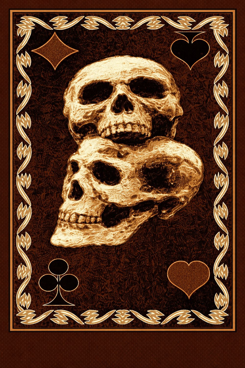 STAR Rug DESIGN Brown Skull