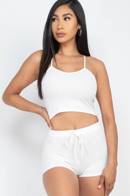 Ribbed Crop Top & Short Set