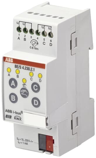 BE/S4.230.2.1 Binäreingang, 4fach, 10-230 V, REG