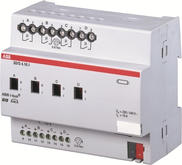 SD/S4.16.1 Schalt-/Dimmaktor, 4fach, 16 A, REG