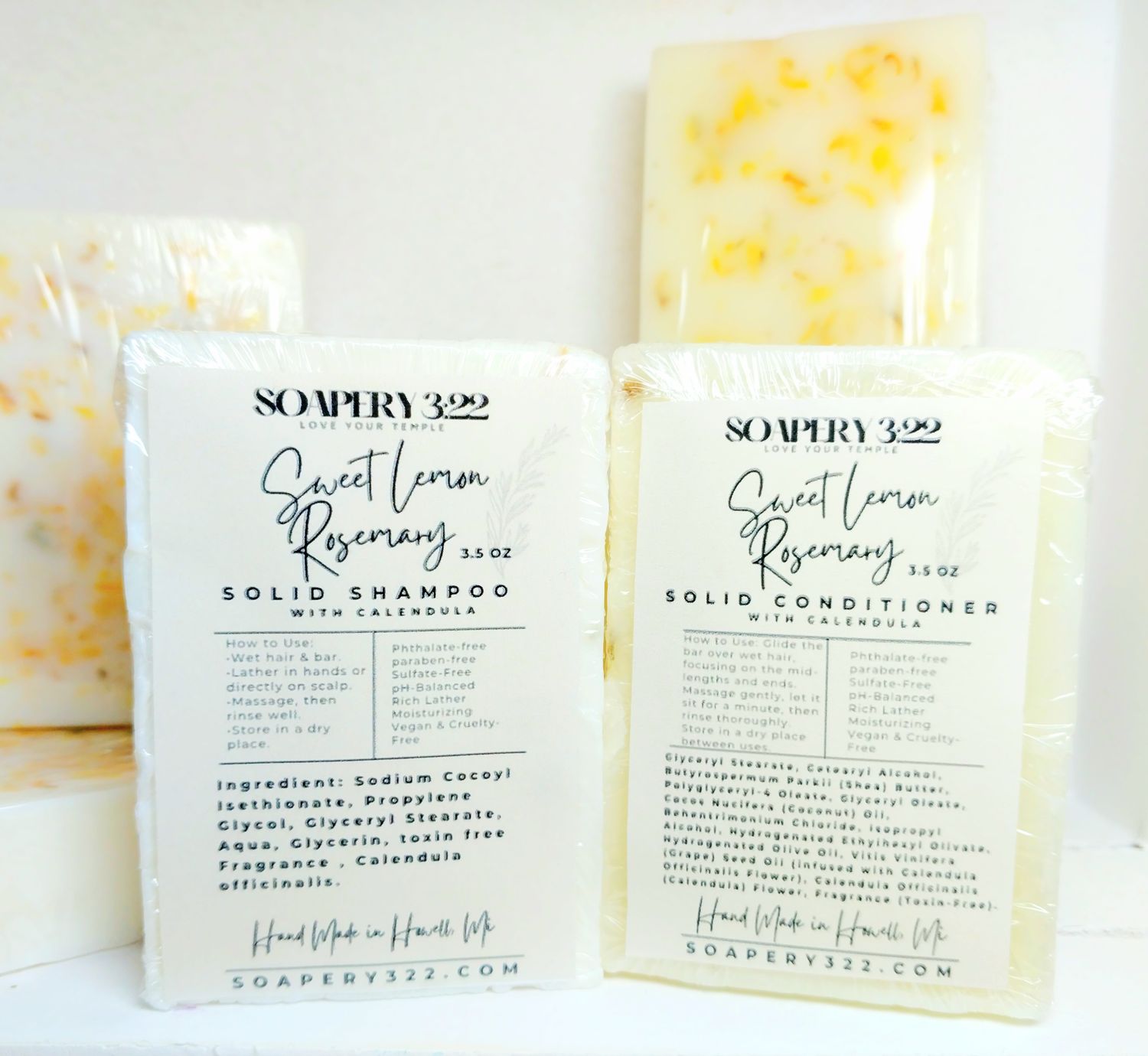 Sweet Lemon Rosemary shampoo/conditioner bars