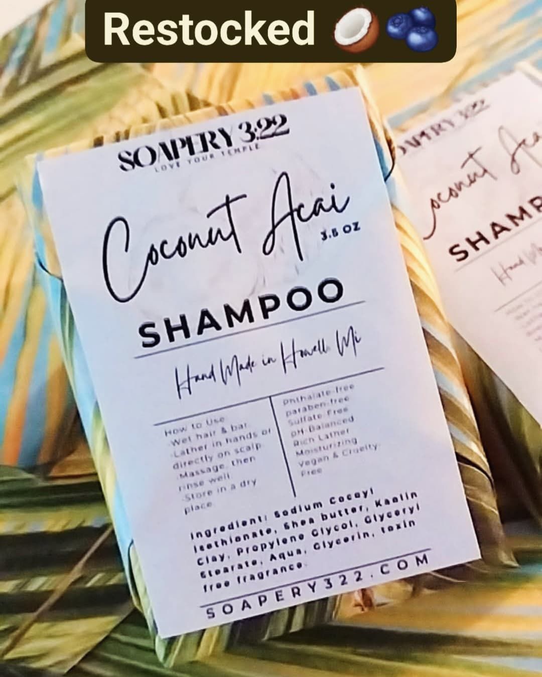 Coconut Acai Shampoo/conditioner bars