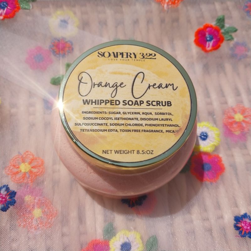 Whipped soap scrubs