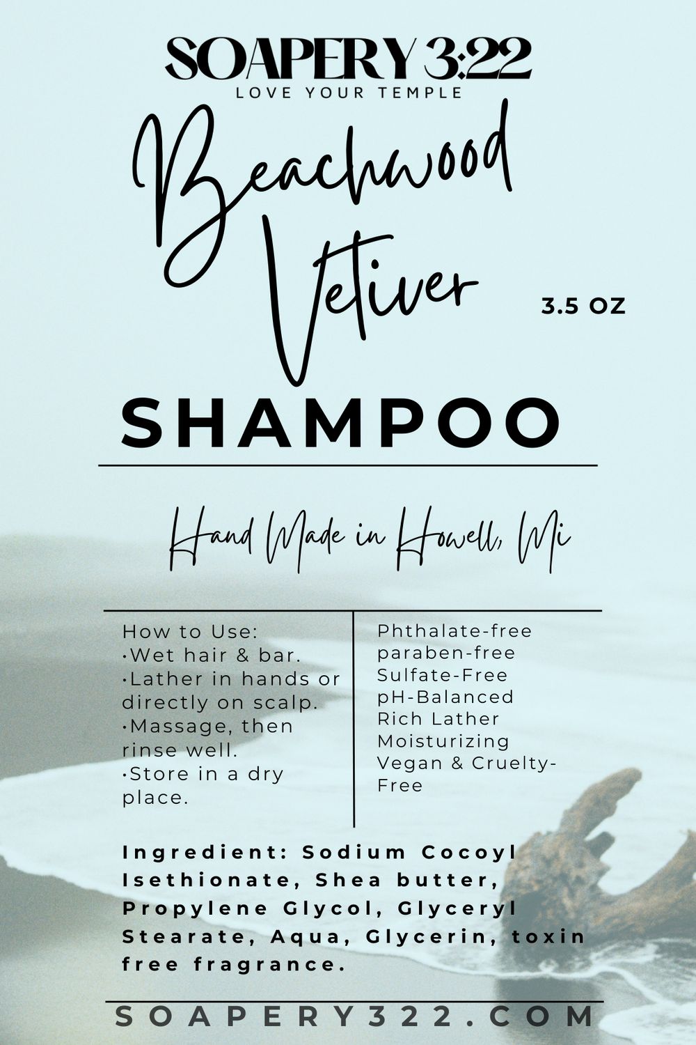 Beachwood Vetiver Shampoo/Conditioner bars
