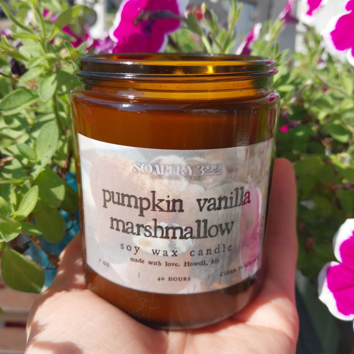 Pumpkin Vanilla Marshmallow 8oz soy Candle