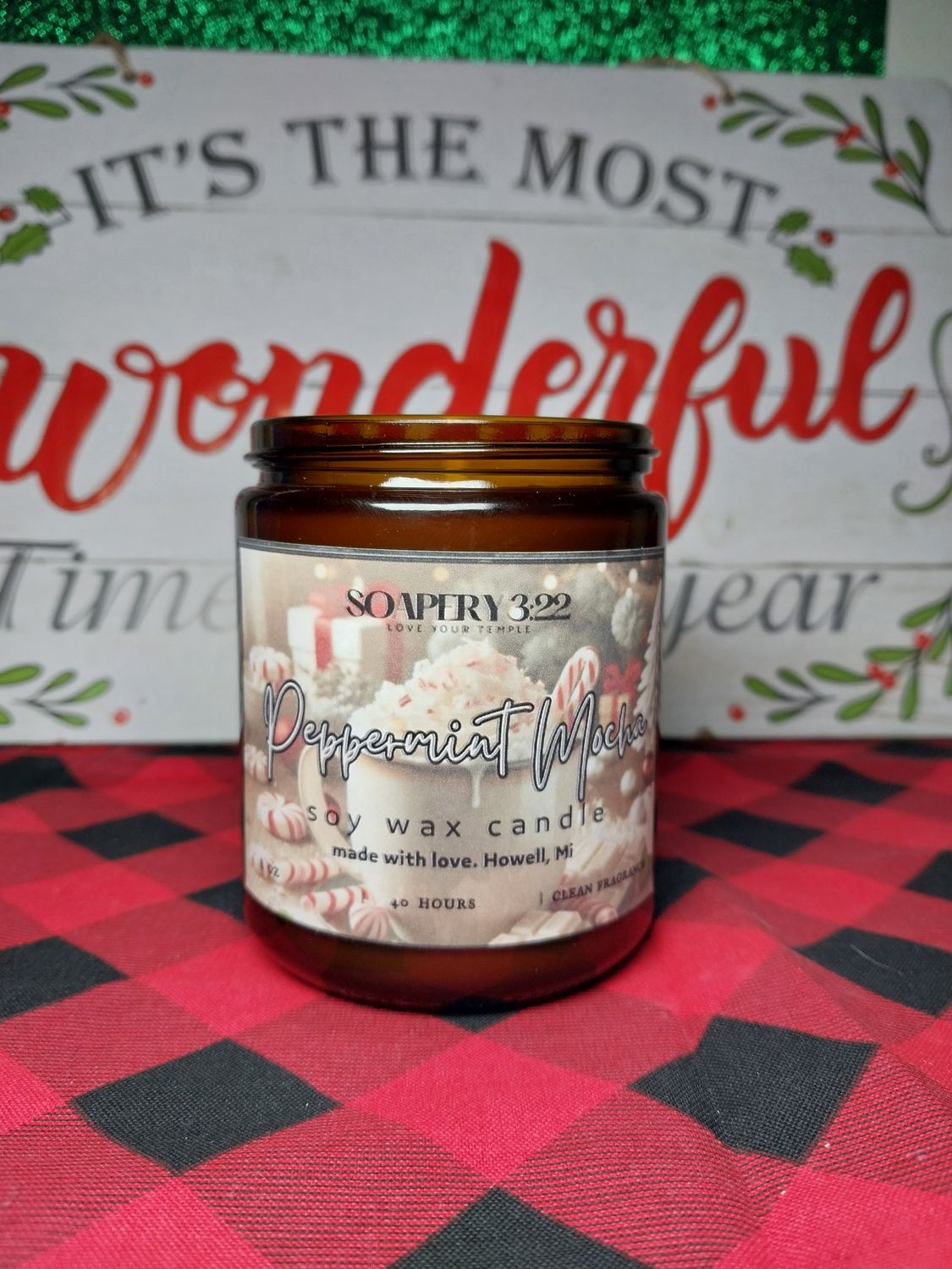 Peppermint Mocha 8oz soy Candle
