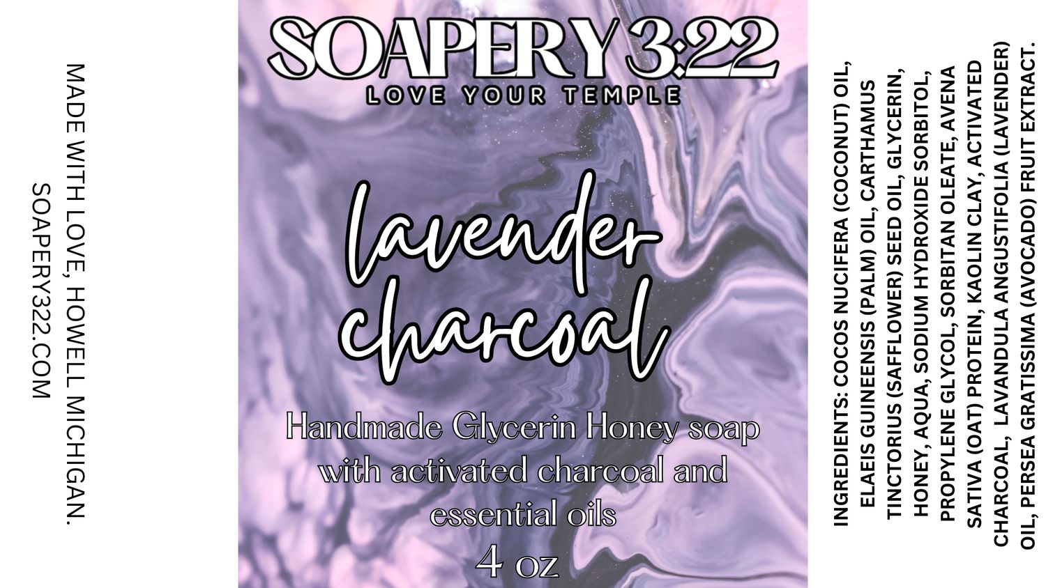 Lavender Charcoal Honey Soap