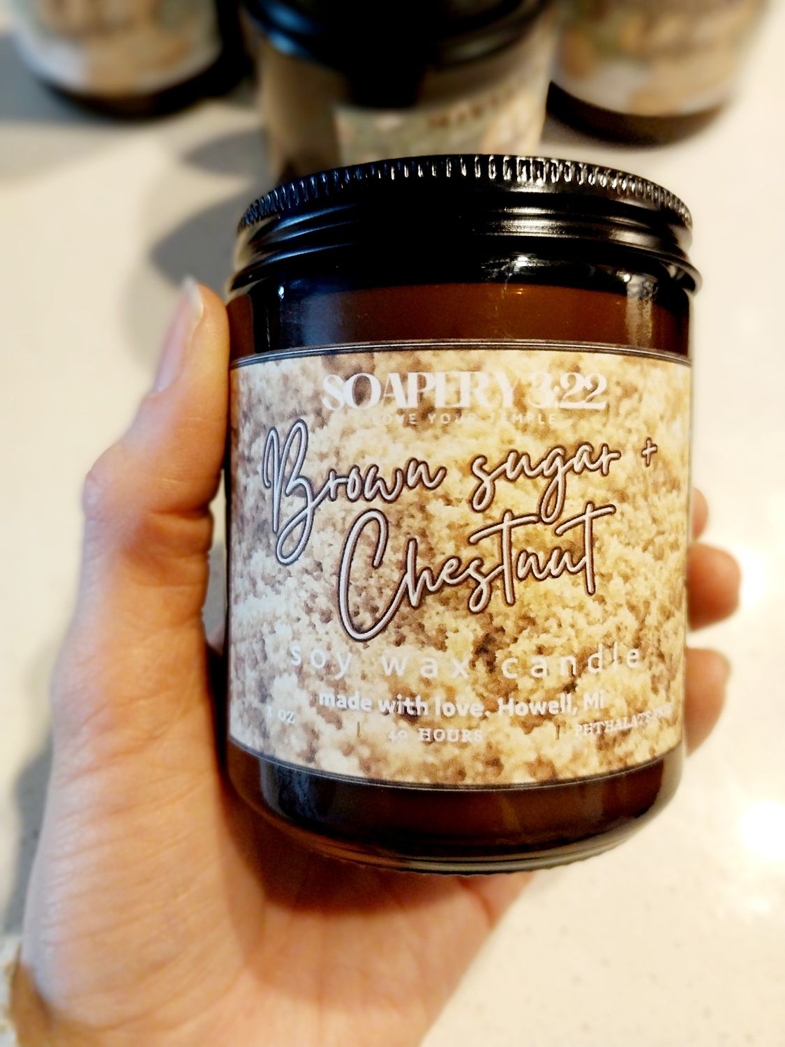 Brown Sugar + Chestnut 8oz Soy Candle