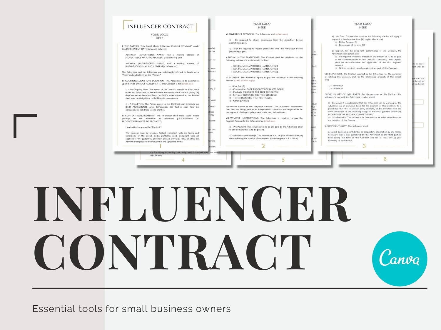 UGC/Influencer Contract Template