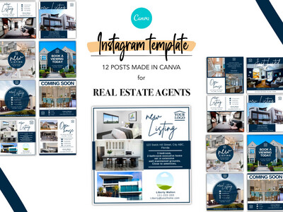 Real Estate Instagram 12 Posts template - made in Canva