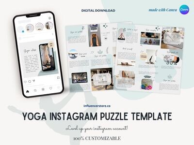 Yoga Instagram Puzzle feed template - made in Canva