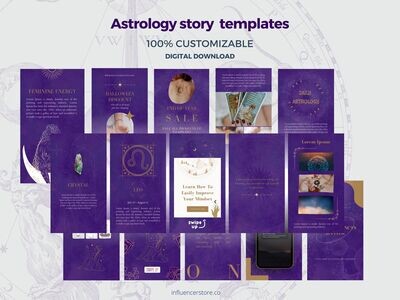 Astrology, Spiritual Instagram STORY template - made in Canva