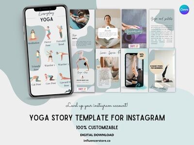 Yoga Instagram STORY template - made in Canva