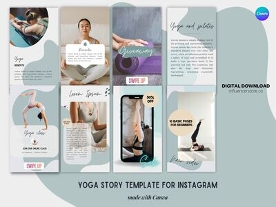 Yoga Instagram STORY template - made in Canva