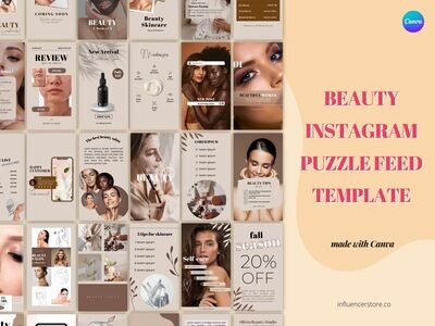 Beauty, Brown Instagram STORY template - made in Canva