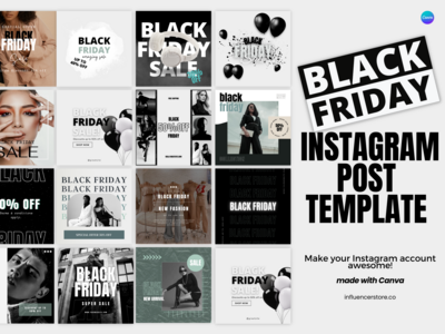 Sale/Black Friday Instagram Puzzle Feed template - made in Canva
