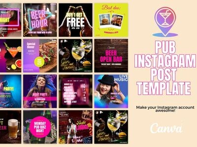 Pub/Disco Instagram Puzzle Feed Template - made in Canva