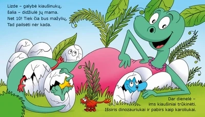 Dešimt dinozauriukų. Skaičiuojame linksmai
