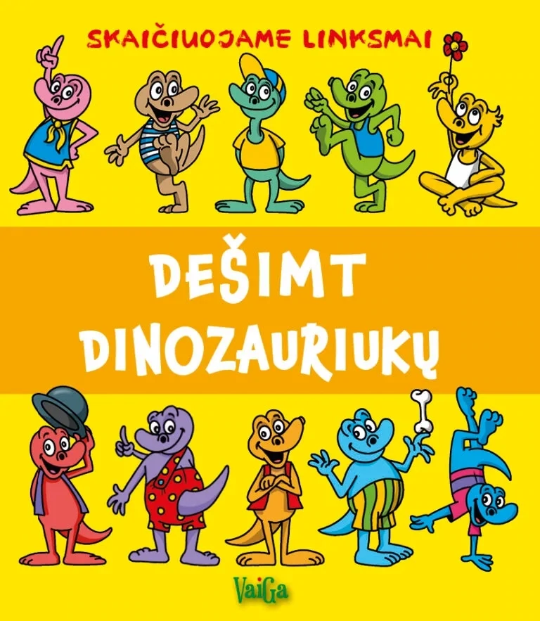 Dešimt dinozauriukų. Skaičiuojame linksmai