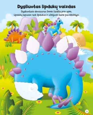Šaunieji dinozaurai. Lipdukų ir veiklos knyga