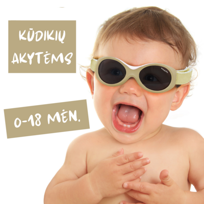 BABY SURFER saulės akiniai
0-1,5 metų vaikams. 
Minkšta tarpnosė ir reguliuojamas dirželis