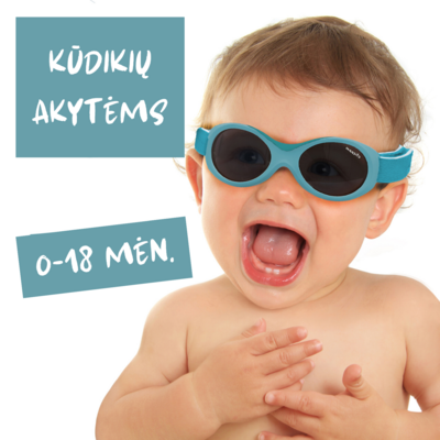 BABY SURFER saulės akiniai
0-1,5 metų vaikams. 
Minkšta tarpnosė ir reguliuojamas dirželis
