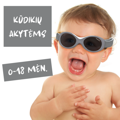 BABY SURFER saulės akiniai
0-1,5 metų vaikams. 
Minkšta tarpnosė ir reguliuojamas dirželis