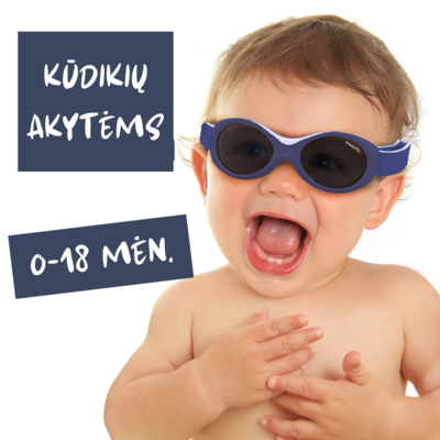 BABY SURFER saulės akiniai
0-1,5 metų vaikams. 
Minkšta tarpnosė ir reguliuojamas dirželis