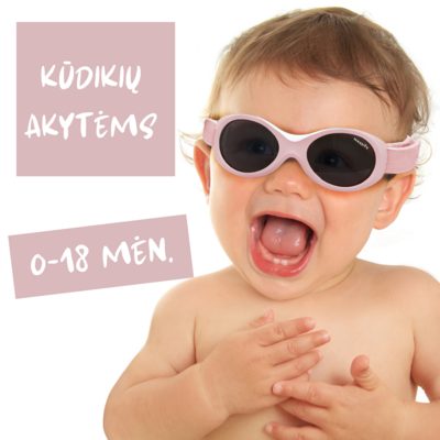 BABY SURFER saulės akiniai
0-1,5 metų vaikams. 
Minkšta tarpnosė ir reguliuojamas dirželis
