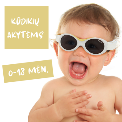 BABY SURFER saulės akiniai
0-1,5 metų vaikams. 
Minkšta tarpnosė ir reguliuojamas dirželis