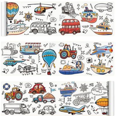 Lipnus spalvinimo ritinėlis su paveikslėliais, TRANSPORTAS, 3 m x 30 cm