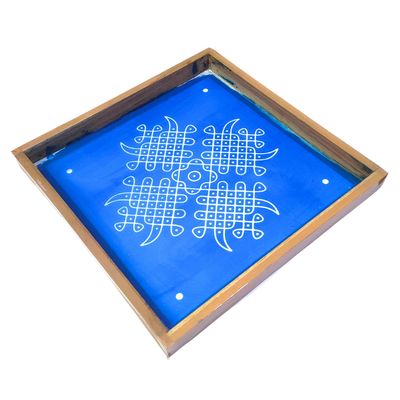 Kambi Kolam Rangoli Stencil Wooden (10x10 Inches)