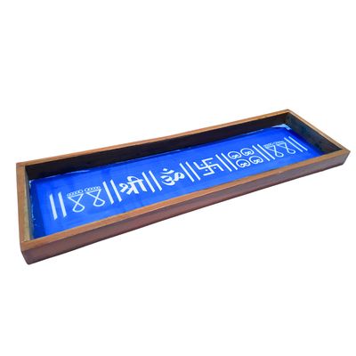 Divine Symbols Border Rangoli Stencil Wooden(17x5 Inches)