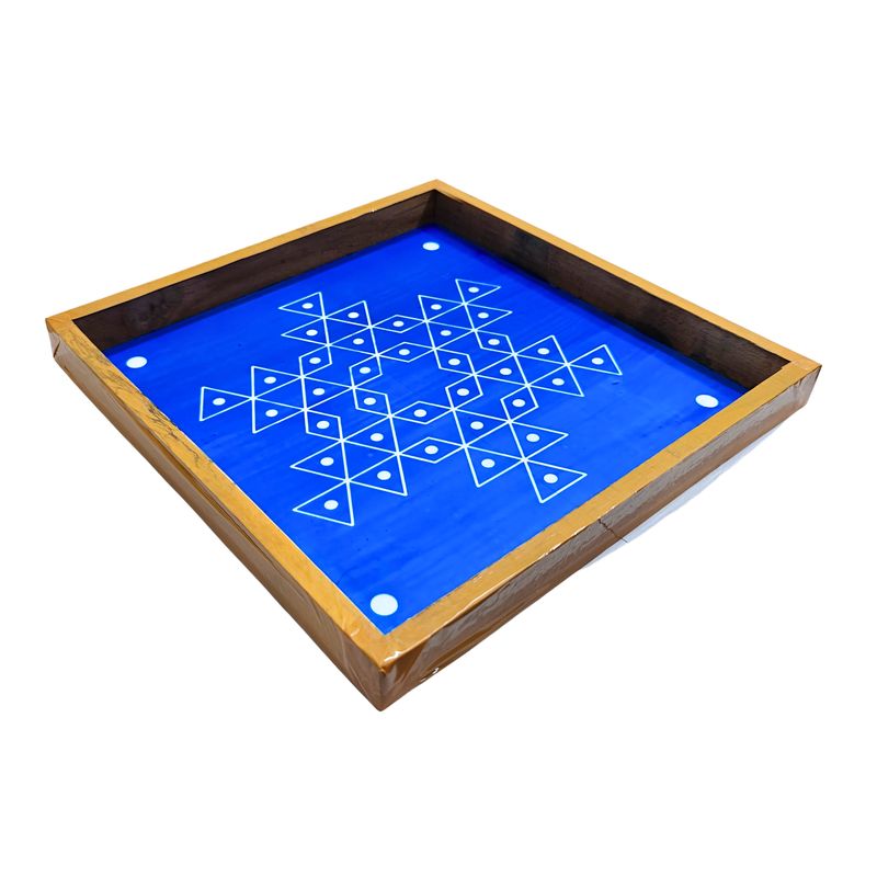 Star Flower Padi Kolam Rangoli Stencil Wooden(10x10 Inches)