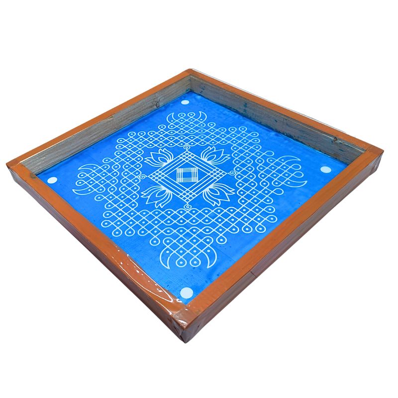 Kambi Kolam Rangoli Stencil Wooden(Design 3) (10x10 Inches)