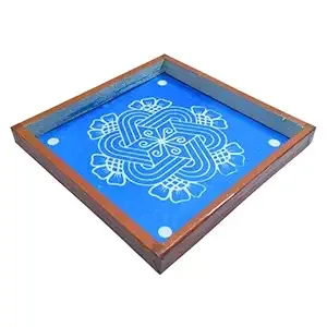 Flower Padi Kolam Rangoli Stencil Wooden(10x10 Inches)