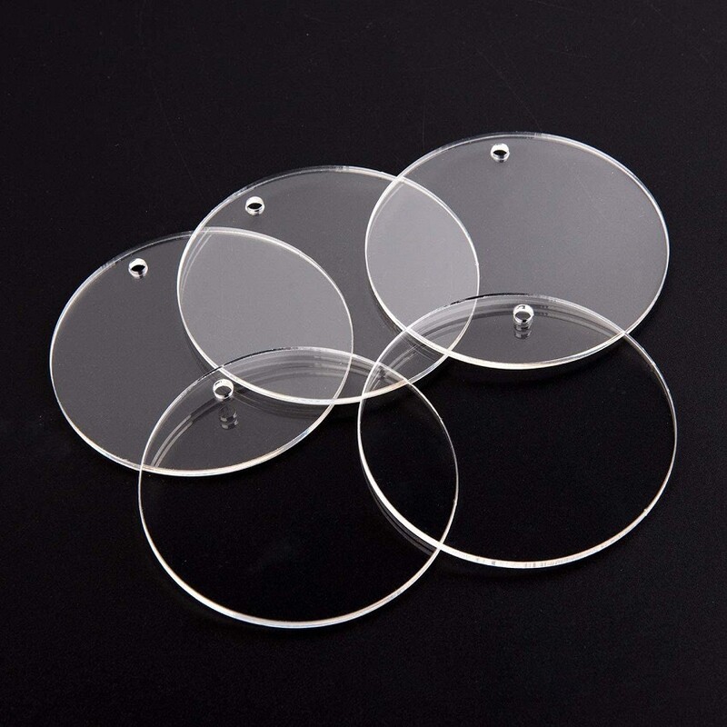 50mm Acrylic blank disk keyring