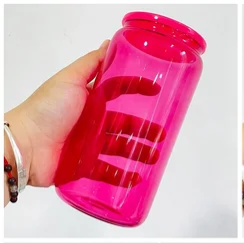 Glass yelly 16 0Z dark pink